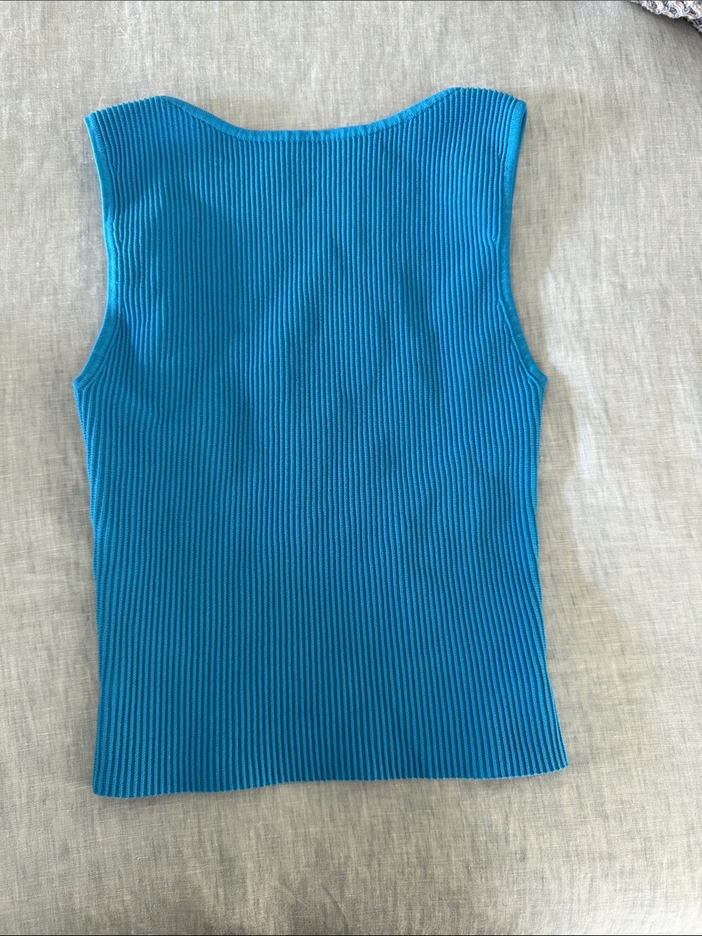 Aritzia sculpt knit Ribbed Tank Teal Blue